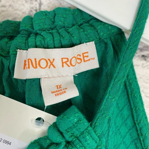 Knox Rose Green Embroidered Halter Tank size 1X - Picture 9 of 12